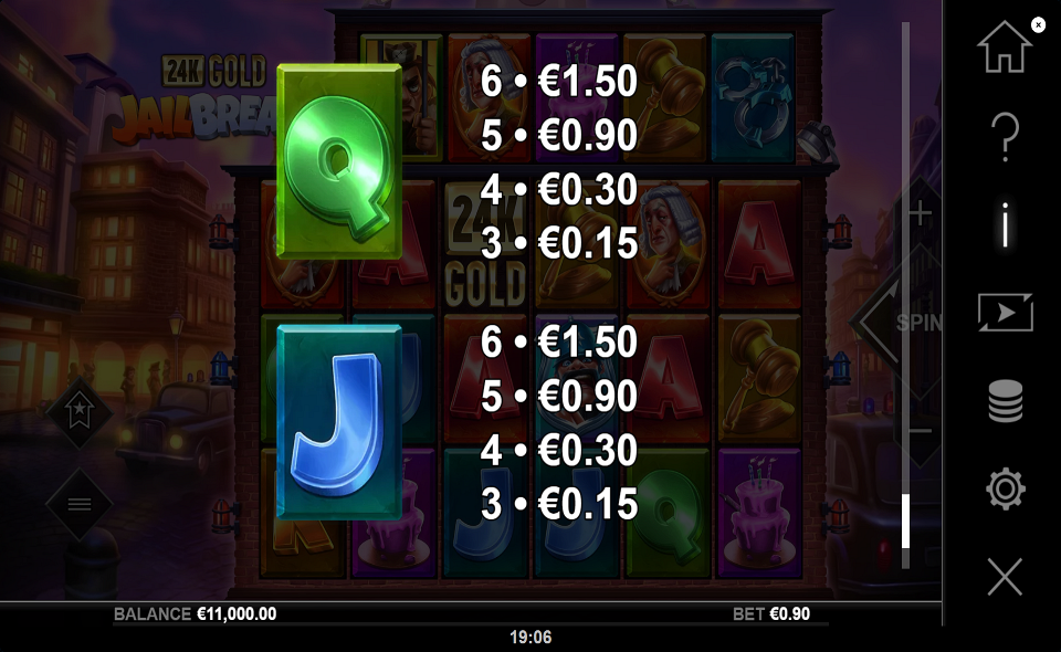24k gold jailbreak paytable 5