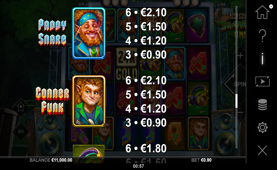 24k gold shamrock on paytable 1