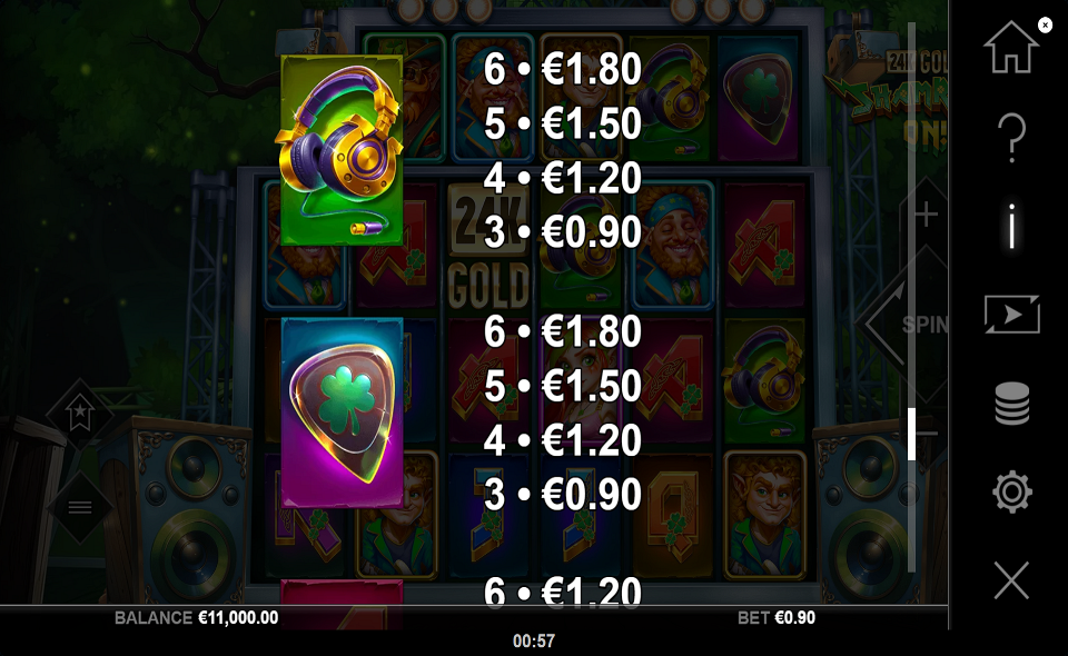 24k gold shamrock on paytable 2