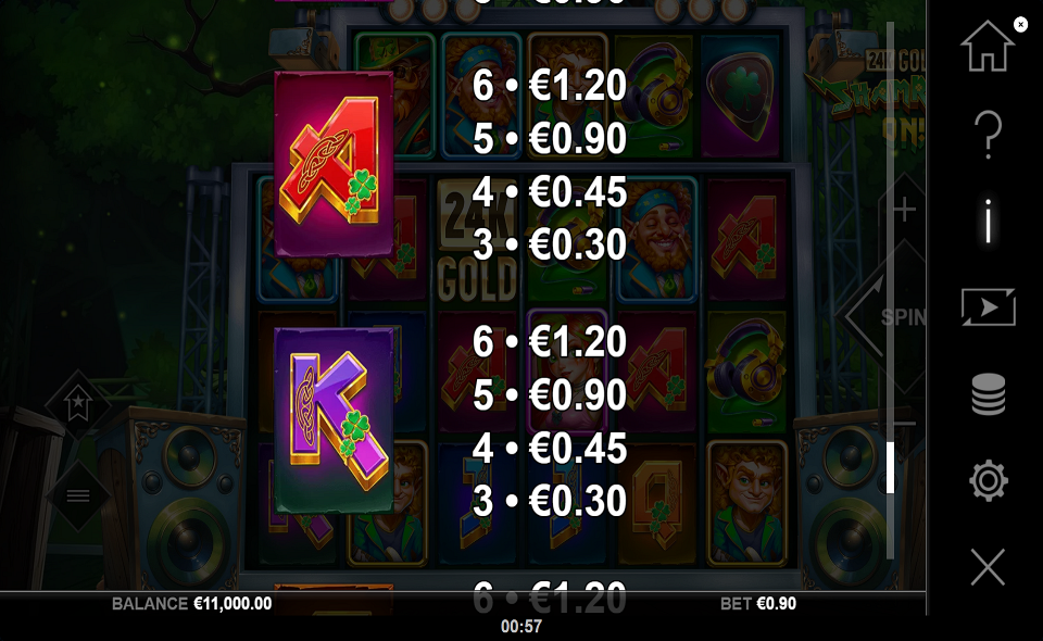24k gold shamrock on paytable 3