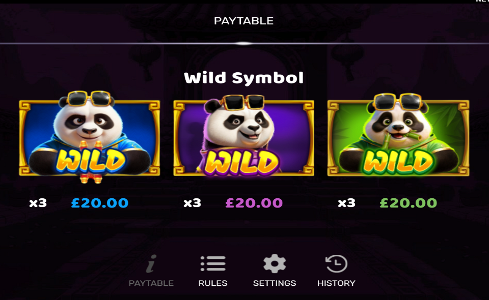 3 fortune pandas paytable 1