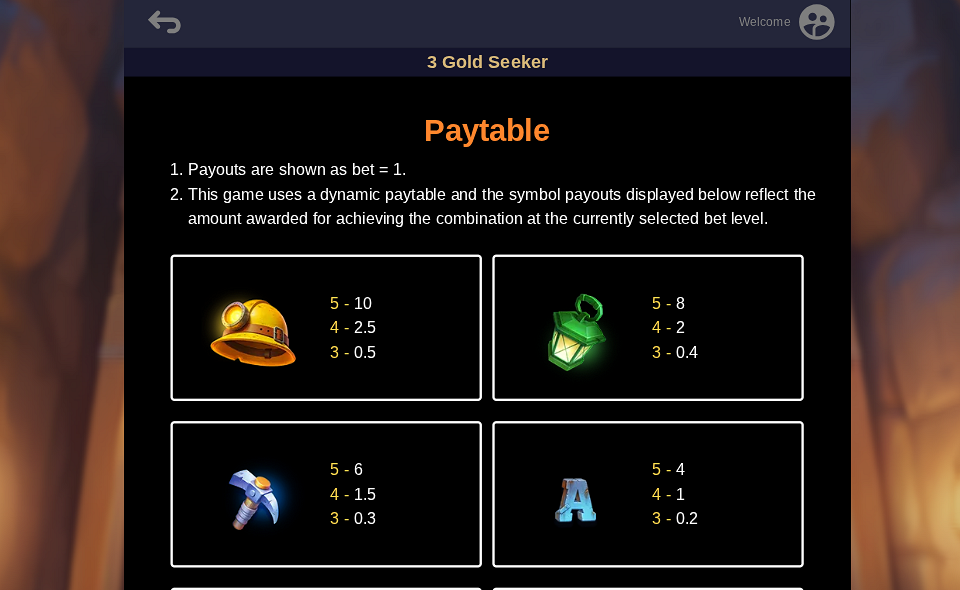3 gold seeker paytable 1