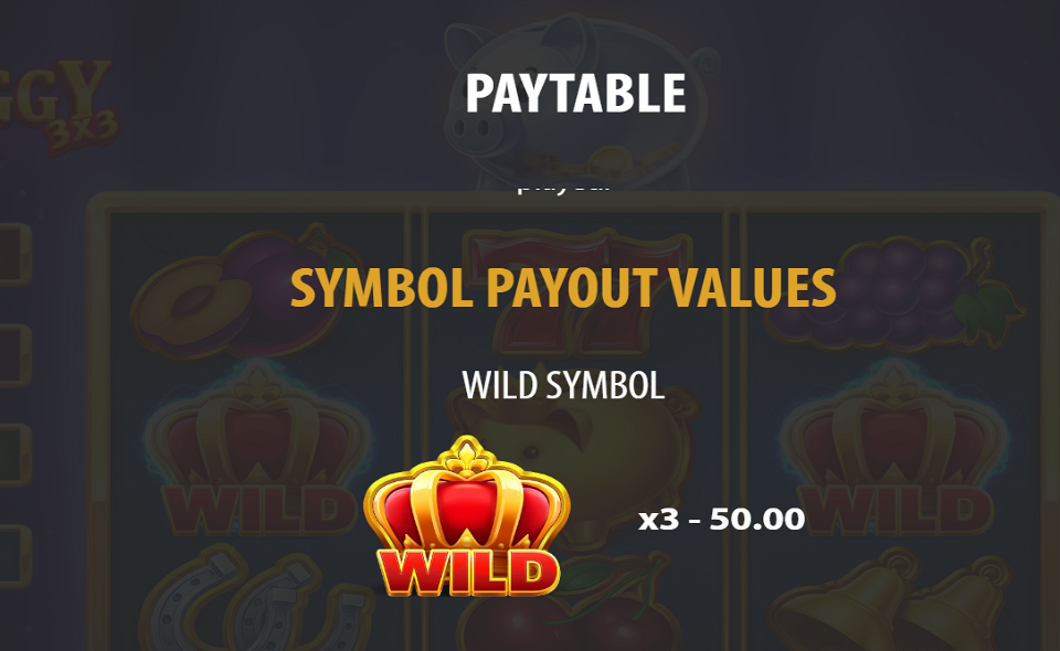 3x3 royal piggy hold the spin paytable 1