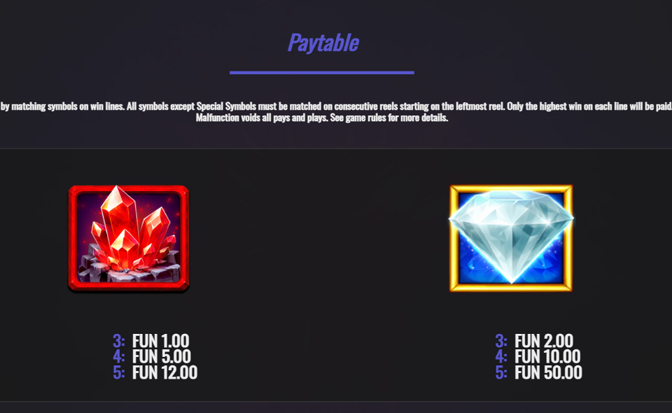 4 wild riches paytable 2