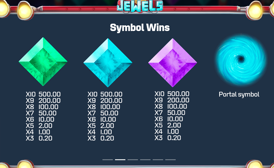 6 jewels paytable 2