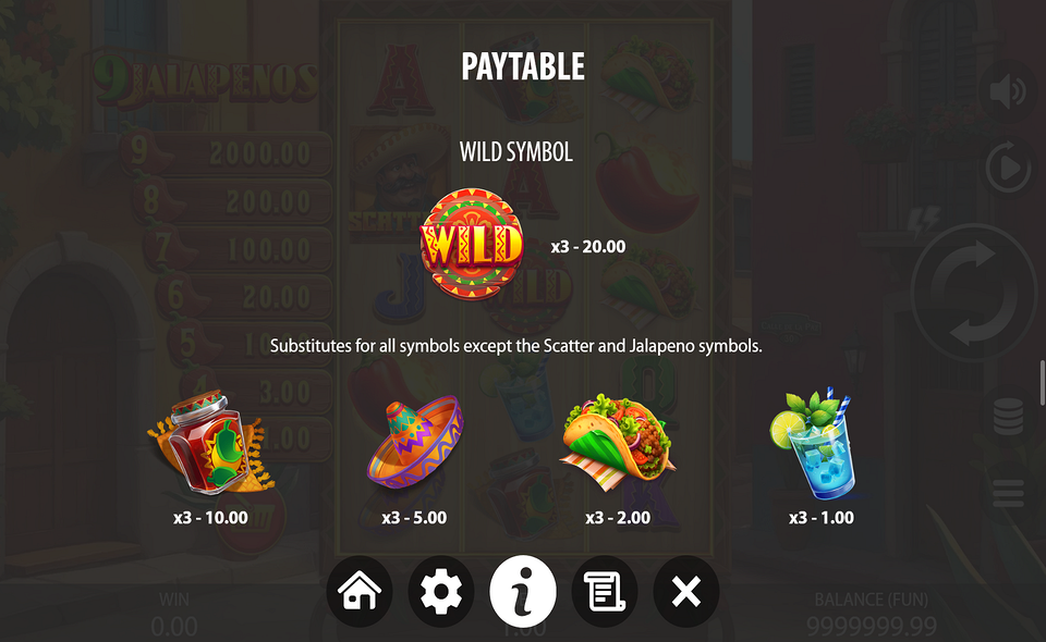9 jalapenos paytable 1