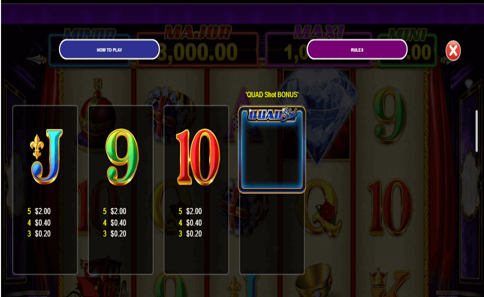 ainsworth royal diamonds paytable3