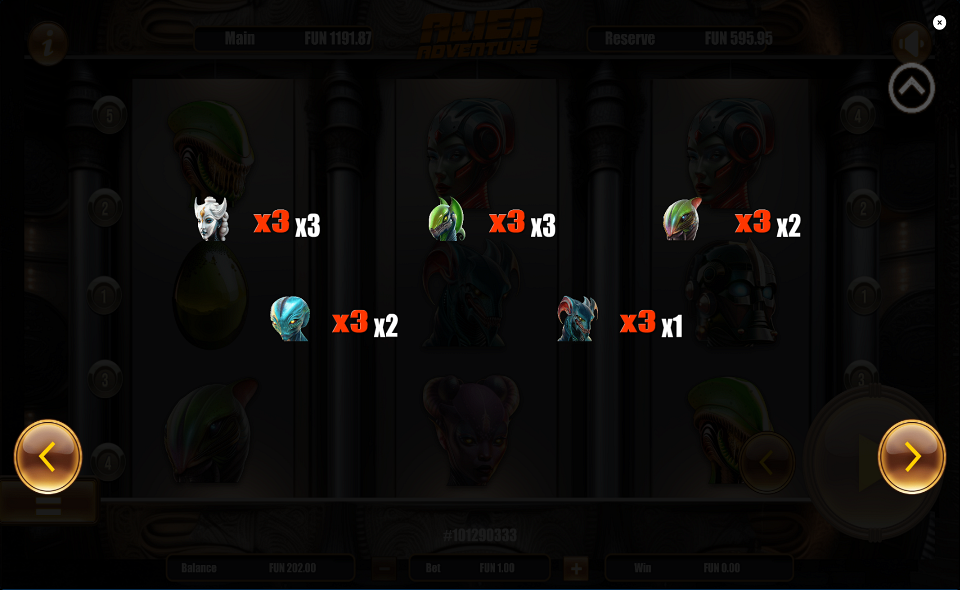 alien adventure paytable 2