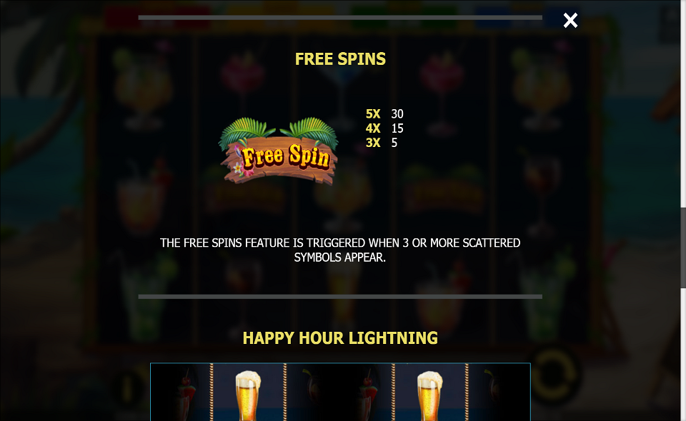 bahamas happy hour paytable 3