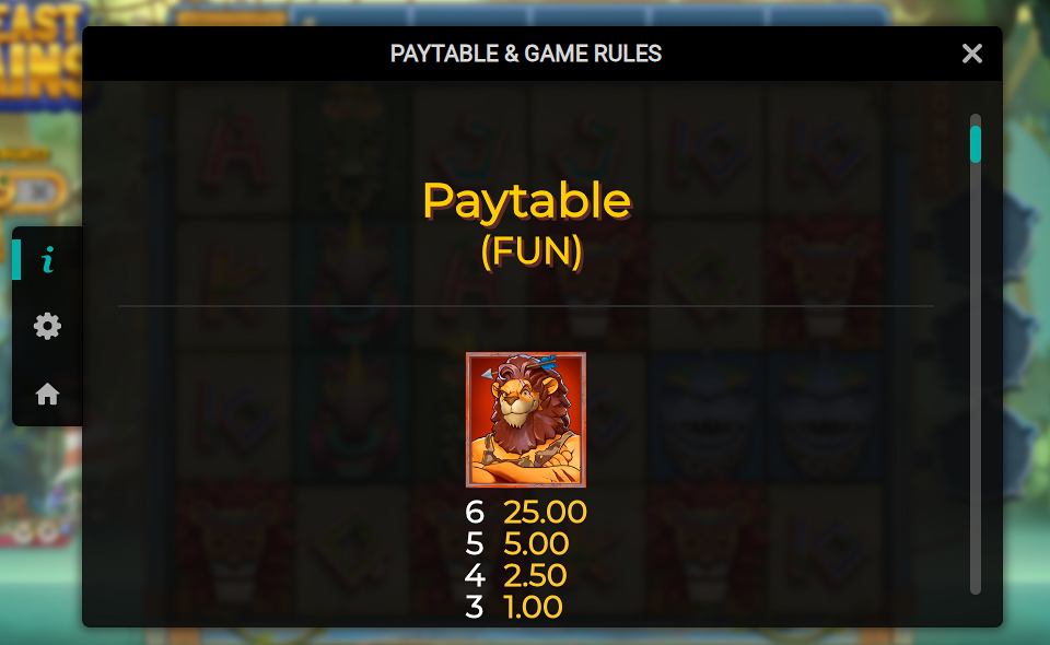 beast gains paytable 1