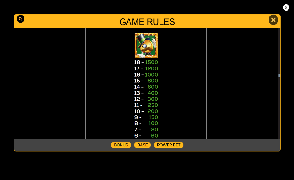 billionaires bank deluxeways paytable 1