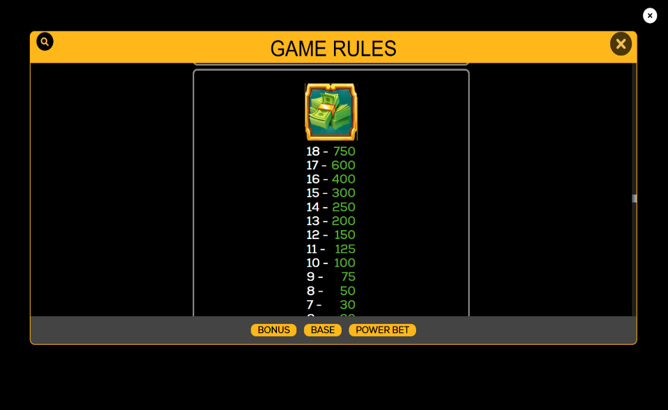 billionaires bank deluxeways paytable 6