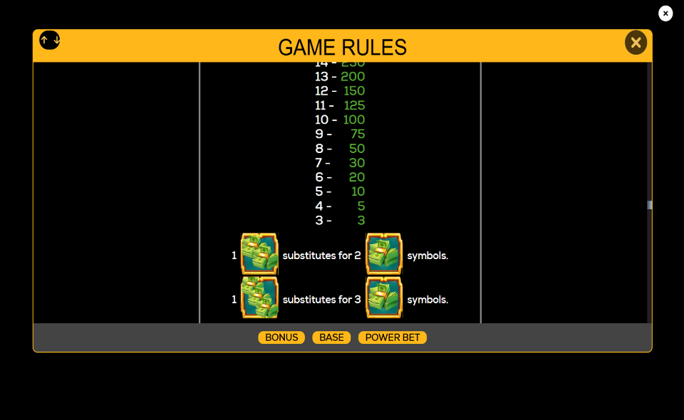 billionaires bank deluxeways paytable 7