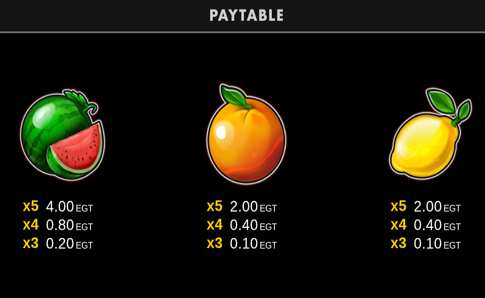 black seven bell link paytable 3