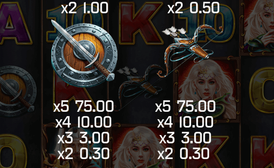 book of heroes paytable2