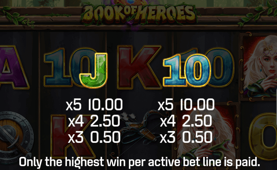 book of heroes paytable4