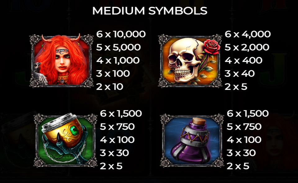 book of lilith paytable 1