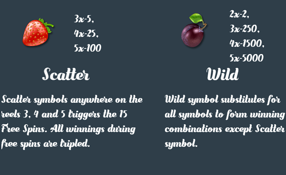 bubbly fruits paytable 1
