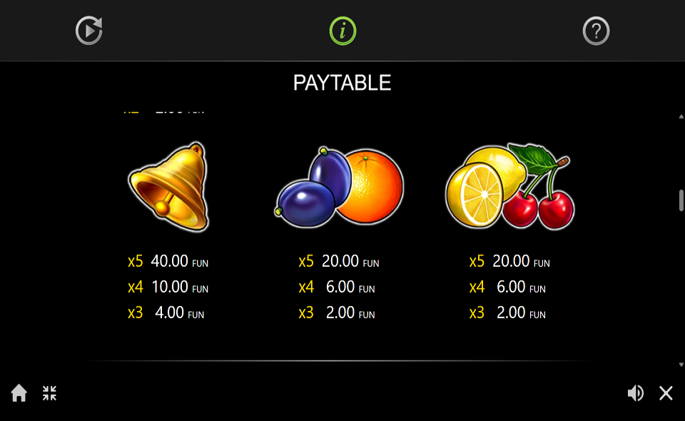 burning hot buy bonus paytable 3