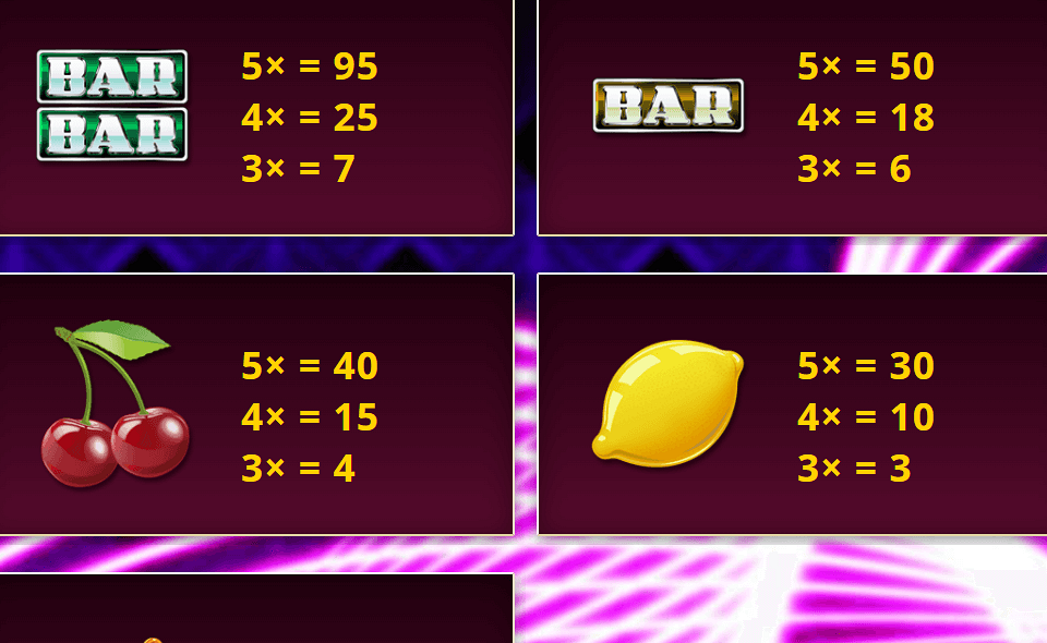 cash vegas paytable 3