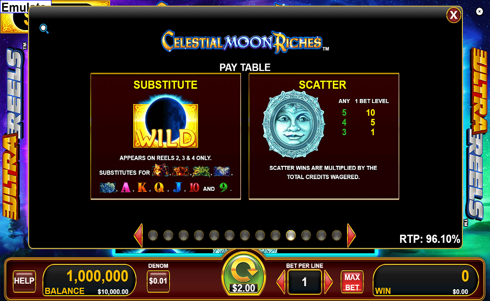 celestial moon riches paytable1