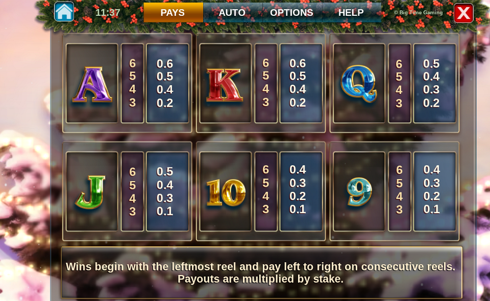 christmas megapots paytable 2