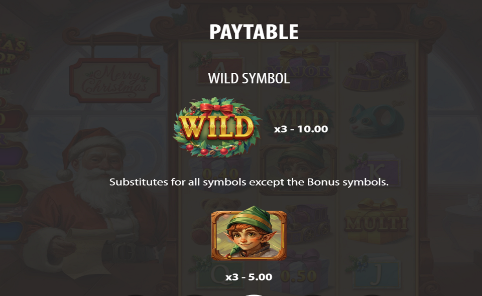 christmas workshop hold the spin paytable 1