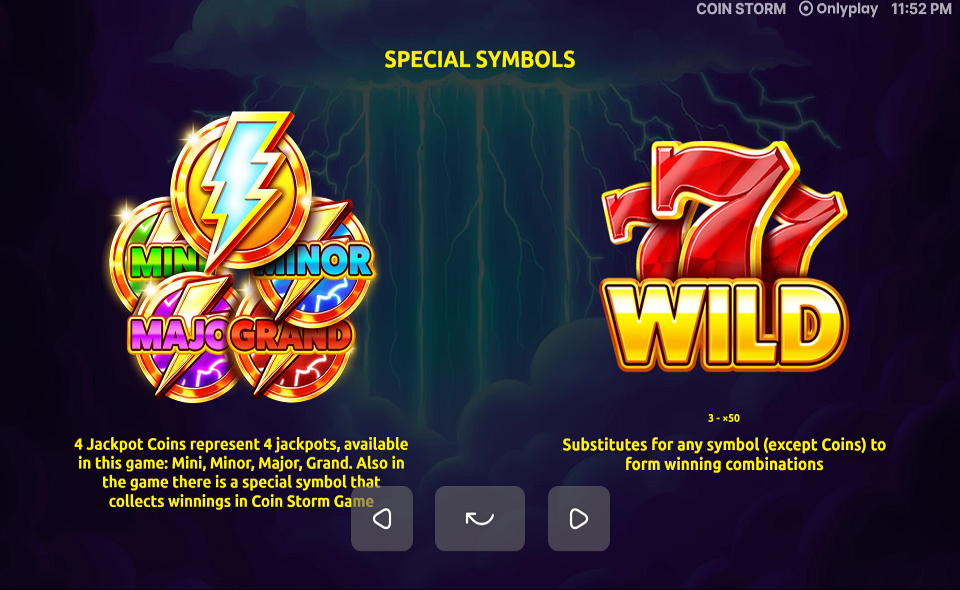 coin storm paytable 2