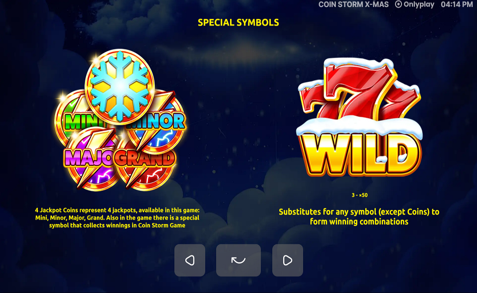coin storm xmas paytable 2
