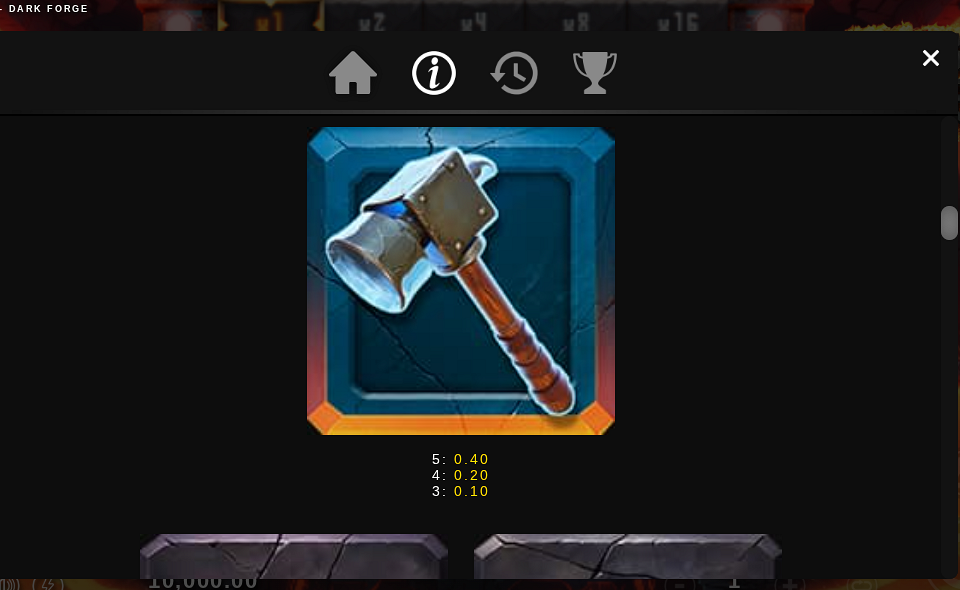 dark forge paytable 3