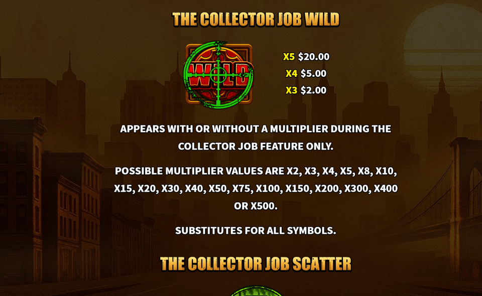 deadly gangster style paytable 4