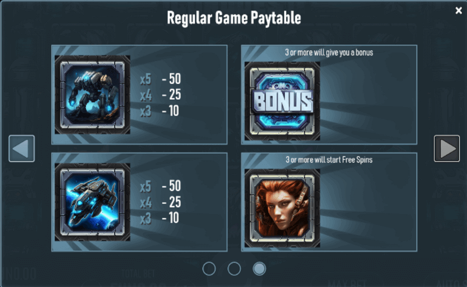 deep space conquest paytable3