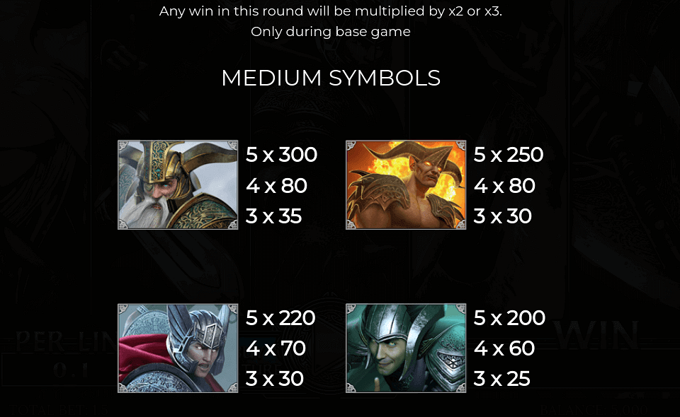 demi gods iii 15 lines paytable 1