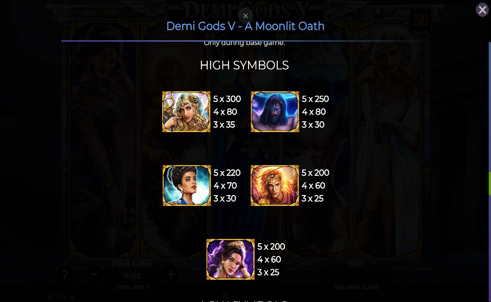 demi gods v a moonlit oath paytable 1