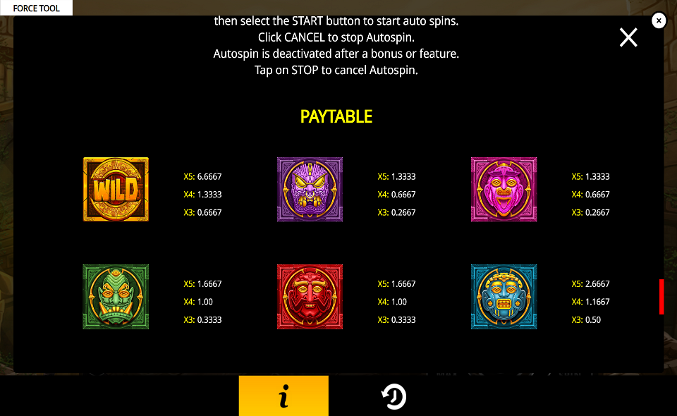 diegos hunt paytable 1