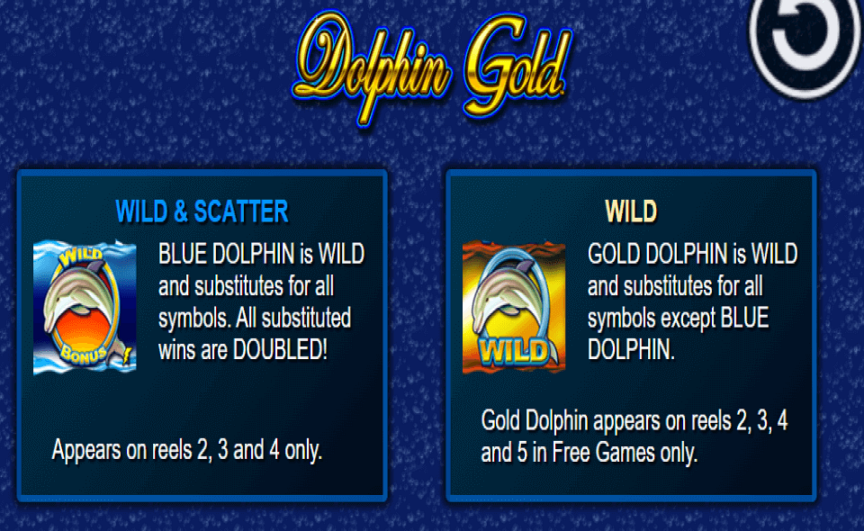 dolphin gold paytable