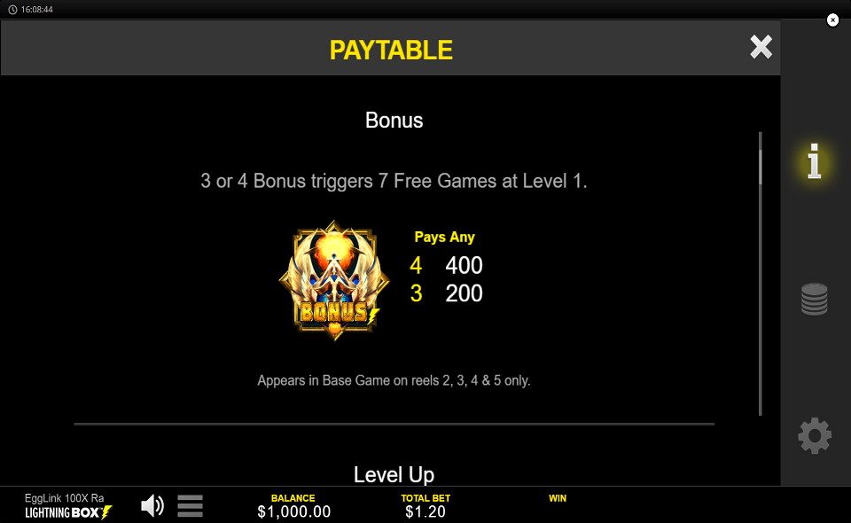 egglink 100x ra paytable 1