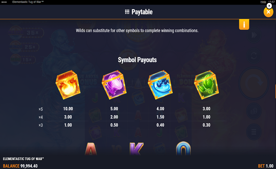 elementastic tug of war paytable 2