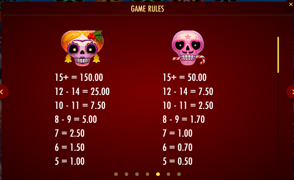 esqueleto explosivo feliz navidead paytable 1