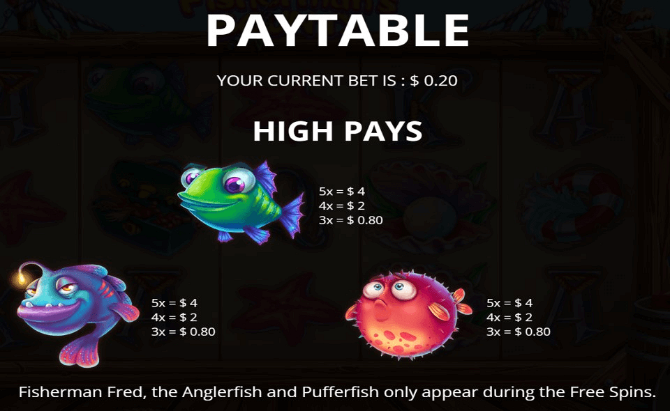 fishermans bounty paytable 1