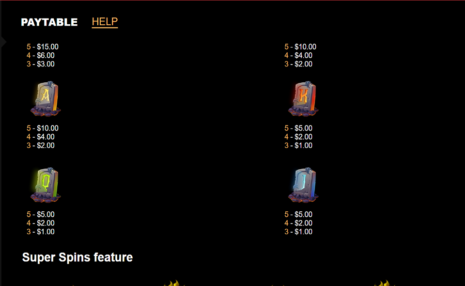 flaming hot devil paytable 2