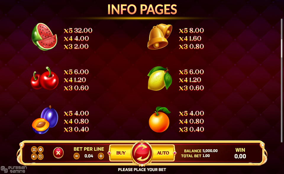 fortune crown 25 paytable 2