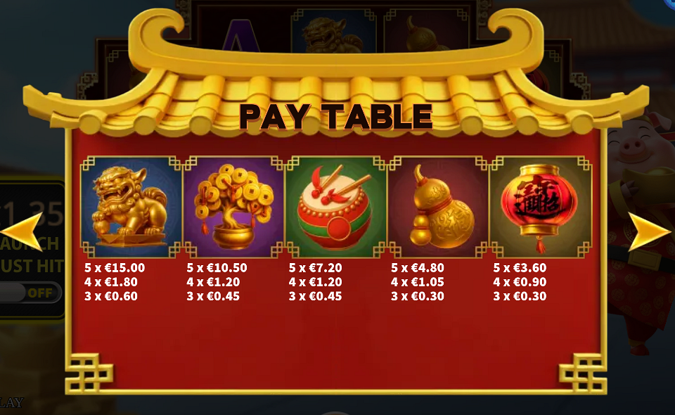 fortune pig vip paytable 1