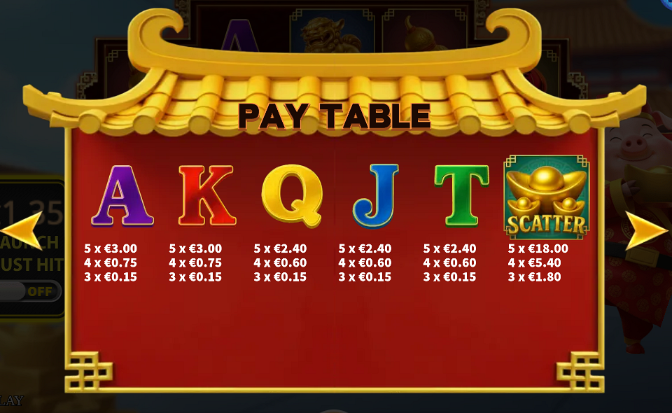 fortune pig vip paytable 2