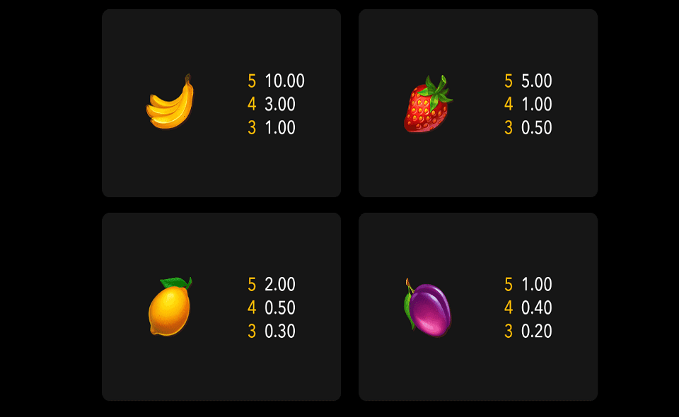 fruit machine mega bonus paytable2