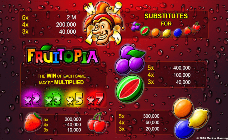 fruitopia paytable