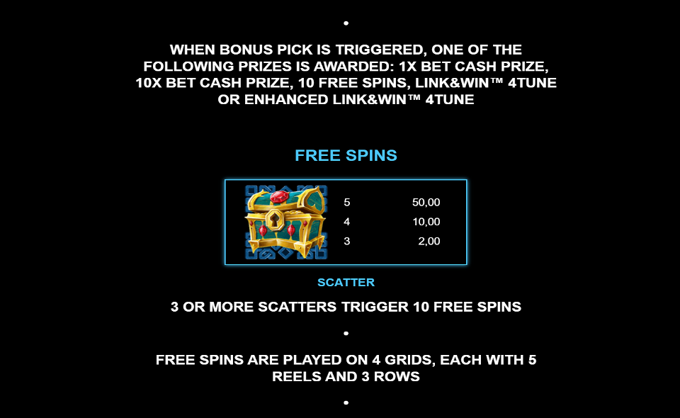 genies link and win 4tune paytable 2