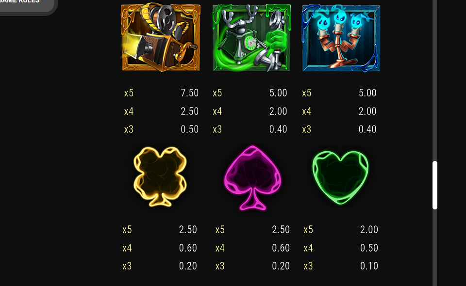 ghost booster go guaranteed paytable 2
