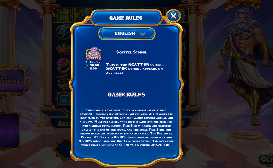 glory of olympus unlocked paytable 2