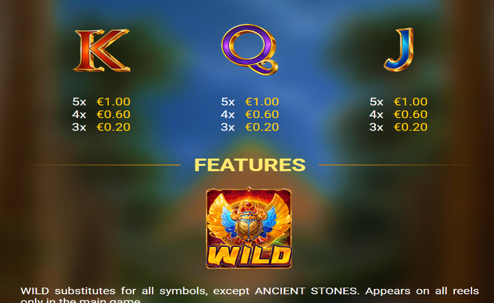 gods of sand paytable 2